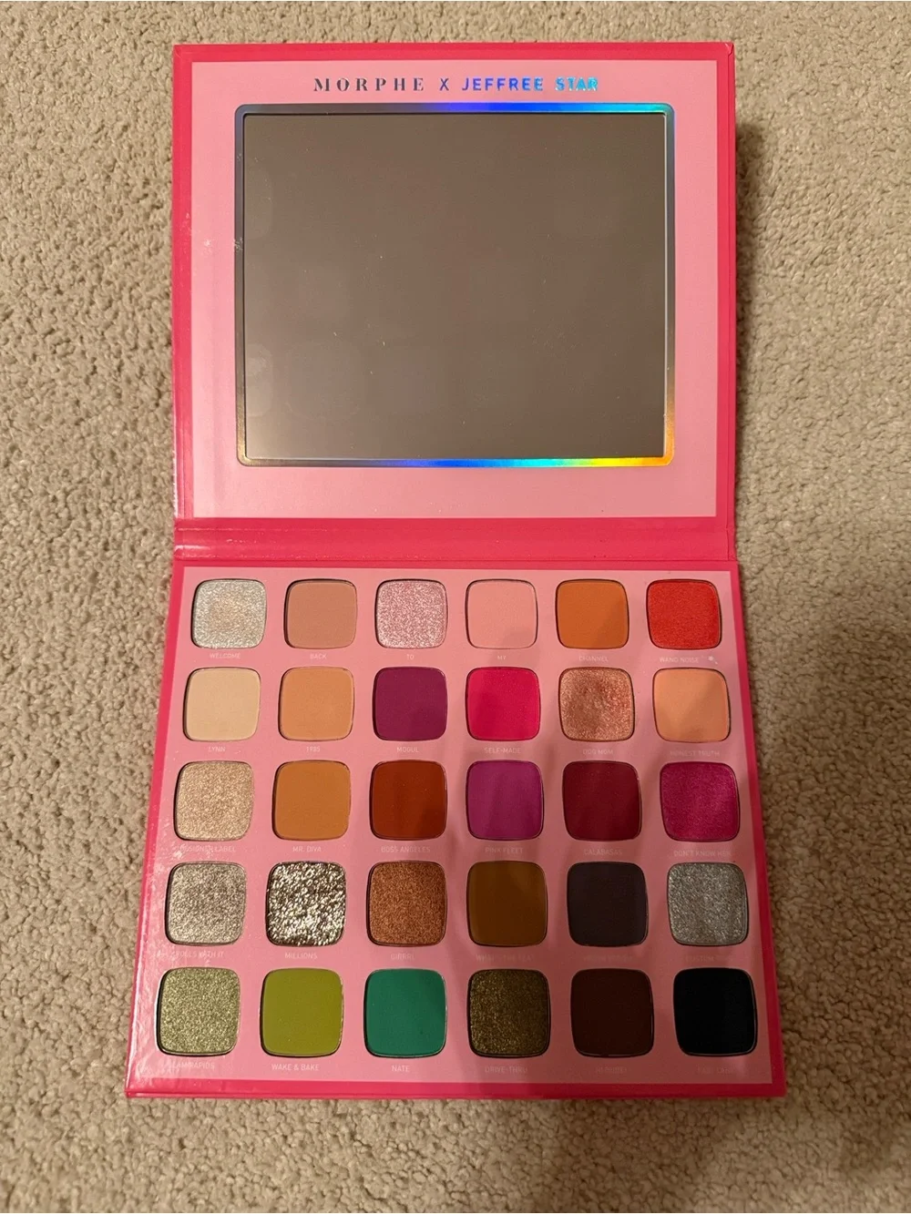 Jeffree Star x Morphe Pink Holographic Eyeshadow Palette